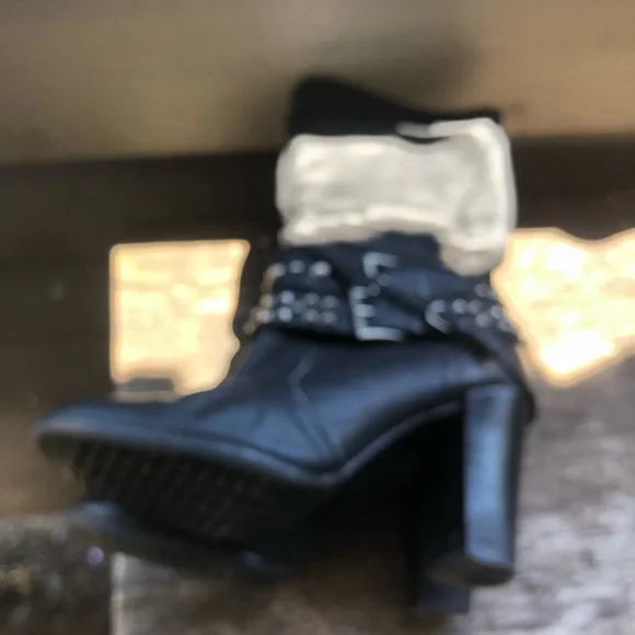 Kelly & Katie Becca Black Leather Studs Knee High Boots Size 8.5M - Picture 11 of 15